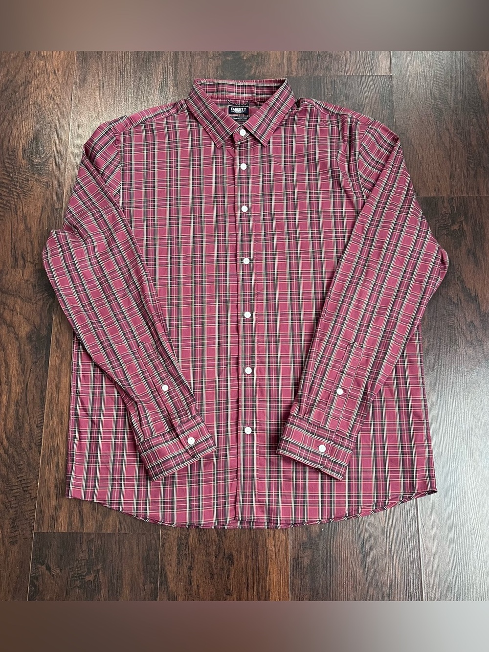 Faherty Reserve The Movement Shirt Red Black Plaid Button Down Men's XL